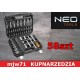 NEO TOOLS Zestaw kluczy nasadowych 1/2" zestaw 58szt. CrV  08-663